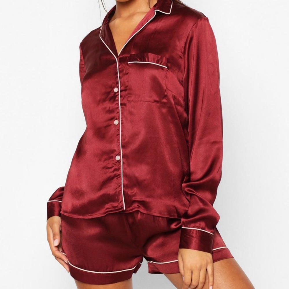 Boohoo Satin PJ Set